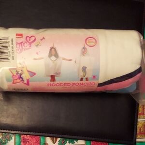 Girls' Hooded Poncho with Unicorn Design